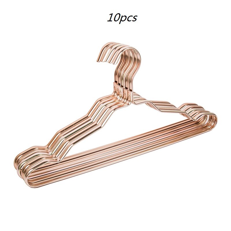 Cintres métalliques pour vêtements, 20 pièces, en alliage d'aluminium, support de séchage antidérapant, épais et coupe-vent, pour sous-vêtements, ceinture, manteau: Rose gold-10pcs