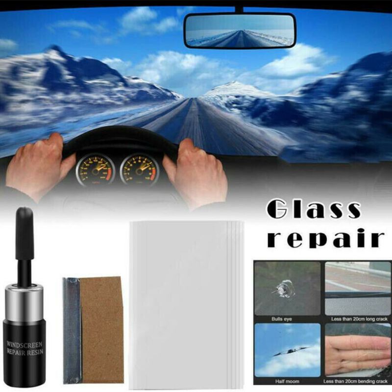 cristal de la ventana del coche Chip de grieta resina reparación de parabrisas Kit de herramientas DIY parabrisas parte C63D