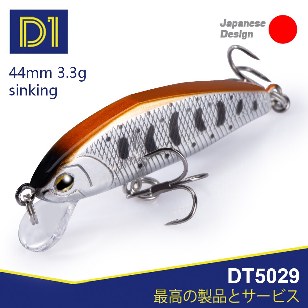 D1 Fishing Sinking Minnow Lures Trout Wobblers 44mm Crankbait High Artificial Freshwater Hard Bait Tackle Pesca Set