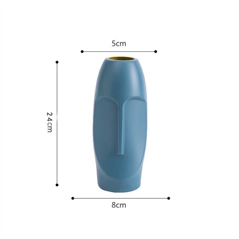 Europäische kreative einfache Simulation kunststoff Vase transparent waterper grüNe pflanze getrocknete blume wohnzimmer blume tisch stück: Blau  C