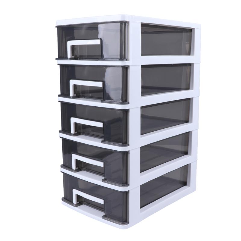 Boîte de rangement de bureau à 4 niveaux, tiroir en plastique, porte-documents et articles divers, armoire à cosmétiques, organisateur de maquillage de bureau