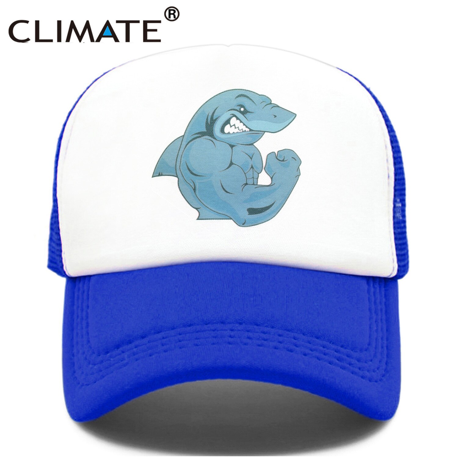 CLIMA di Fitness Robusto Muscolo Coccodrillo Cap Freddo Uomini PALESTRA Per Il Fitness Cap Animale della PALESTRA di Sport Ventole Mesh Trucker Cap Body Building cap: 098D-Blue