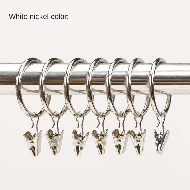 10 Pcs Metall Vorhang Clip Vorhang Ring Schnalle Vorhang Clip Haken Ringe Schellen Gardinen Clips Bad Vorhang Rod Clips Zubehör: silver / 3.0x25mm