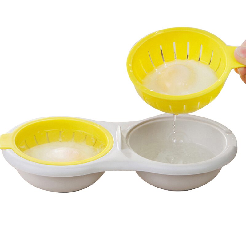 Microwave Egg Poacher Cookware Double Cup Egg Boiler Steamed Egg Set Ovens
