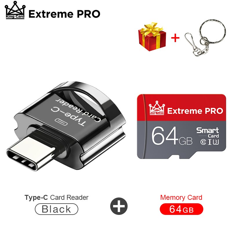 Usb 3.0 High Speed Kaartlezer Micro-Usb/Type-C Geheugenkaart 8-256Gb Tf micro-Sd Otg Telefoon Adapter Micro Sd Kaartlezer: 64GB