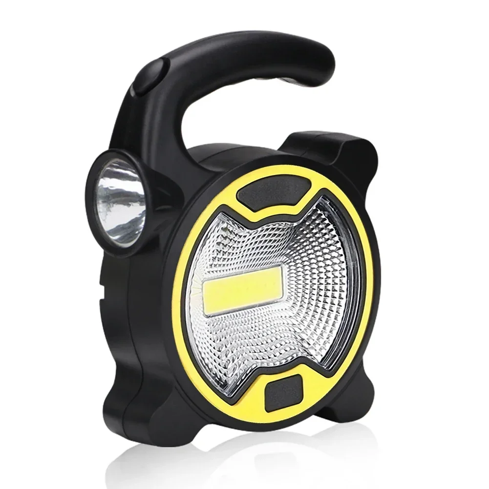 Przenośna, bardzo jasna lampa robocza kempingowa, akumulatorowa lampa ręczna COB LED, latarka, zewnętrzne oświetlenie namiotu bez baterii: 2.5 W