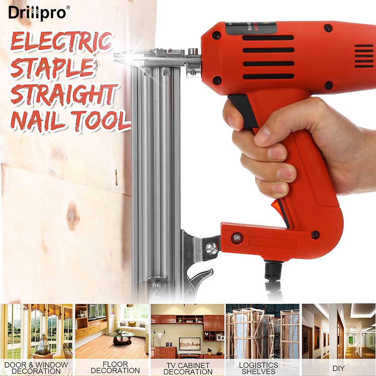 F30 Electric Nail Gun Nailer Stapler Wood Tools Heavy-Duty Framing Woodworking Electric Tacker Furniture Staple Power Wood Tools