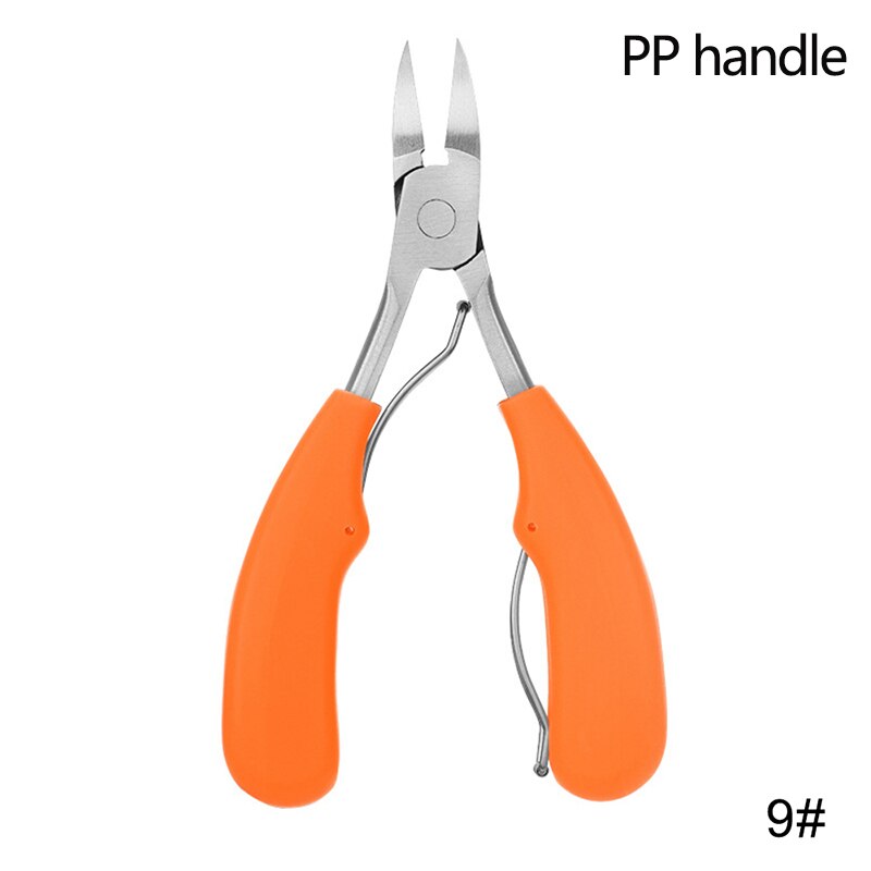 Pinzas para cortar las uñas de los dedos, fórceps para cortar las cutículas, instrumentos de cuidado de los pies para manicura y pedicura: Orange pp handle