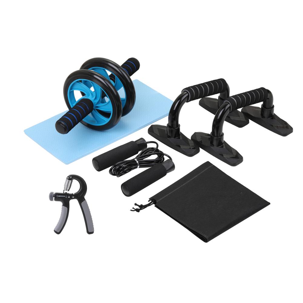 Muskel træningsudstyr abdominal pressehjul rullehjemme fitnessudstyr gym rulletræner med push up bar jump reb: K