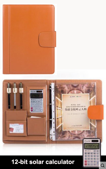 Multifunctionele map a4, PU Lederen 4-rings brief size document mappen. voor 8.5x11 inch document map: orange 1