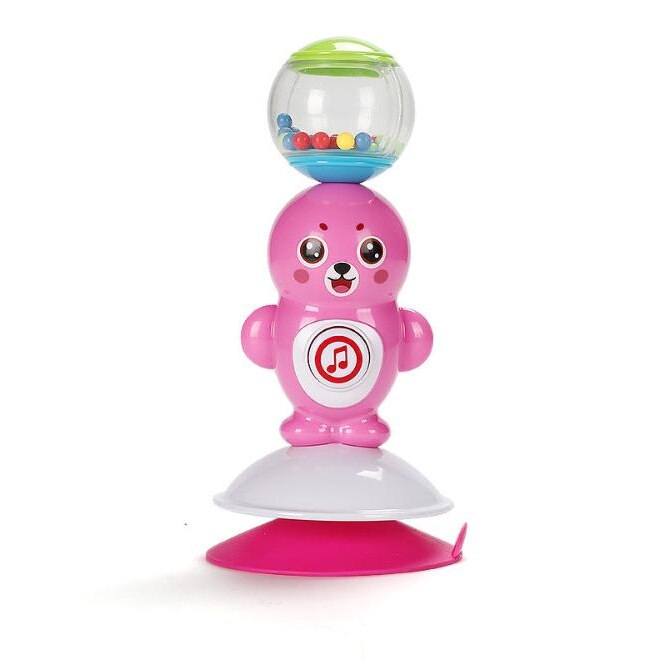 DIGO bébé Table à manger à manger jouet rotatif à manger chaise bébé avec ventouse enfants hochet: Pink