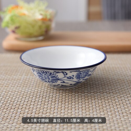 Juego de vajilla decorativa para restaurante chino, combinación de cuenco para el hogar, plato, cuchara, taza, tazón de sopa, plato de sabor, soporte para palillos: 11.5cm