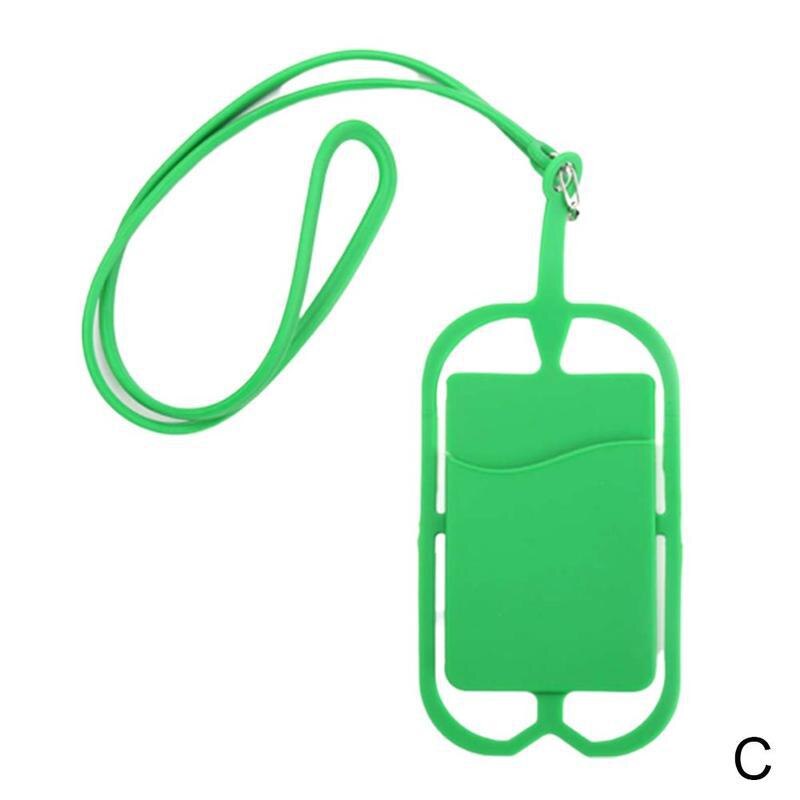 DIY Mobile Phone Silicone Lanyard Belt Neck Bracelet Sets Clip Necklace Card W5I4: C