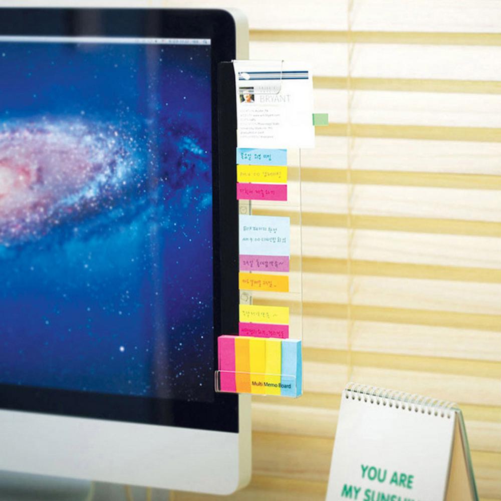 Monitor de ordenador acrílico autoadhesivo, tablero de notas para mensajes, con soporte de carga de teléfono para el hogar, oficina y escuela, 1 par