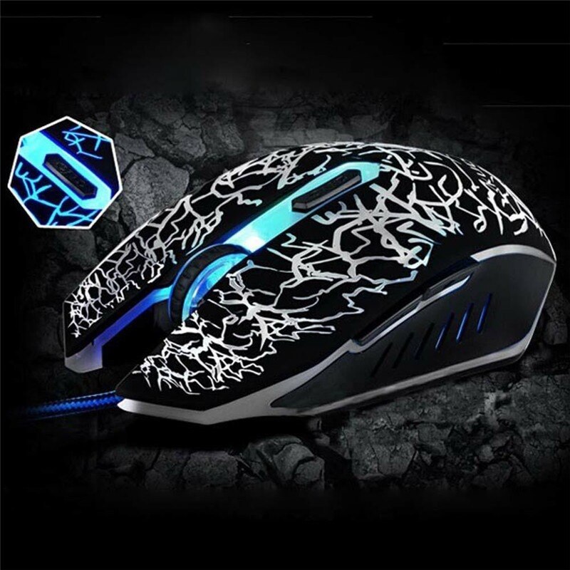 Basix 2400DPI Optical Wired Gaming Mouse Mice 6 Buttons USB Wired Backlight Mouse for PC Laptop Computer mice