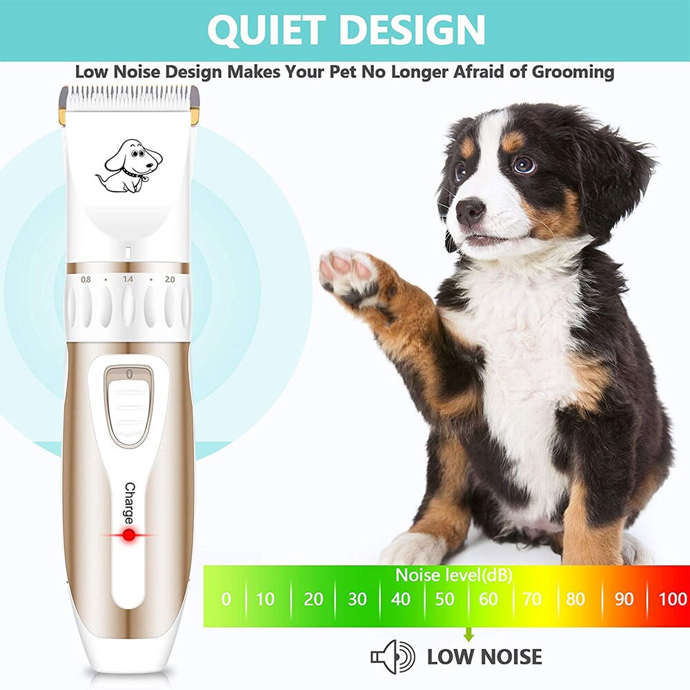Tondeuse Chien Professionnelle Tondeuse Chien Poil Long Epais Electrique Tondeuse pour Chien pour Chats et Animaux Silencieux Rechargeable Electrique Tondeuse pour Chien et Chat Dog Clipper Kit
