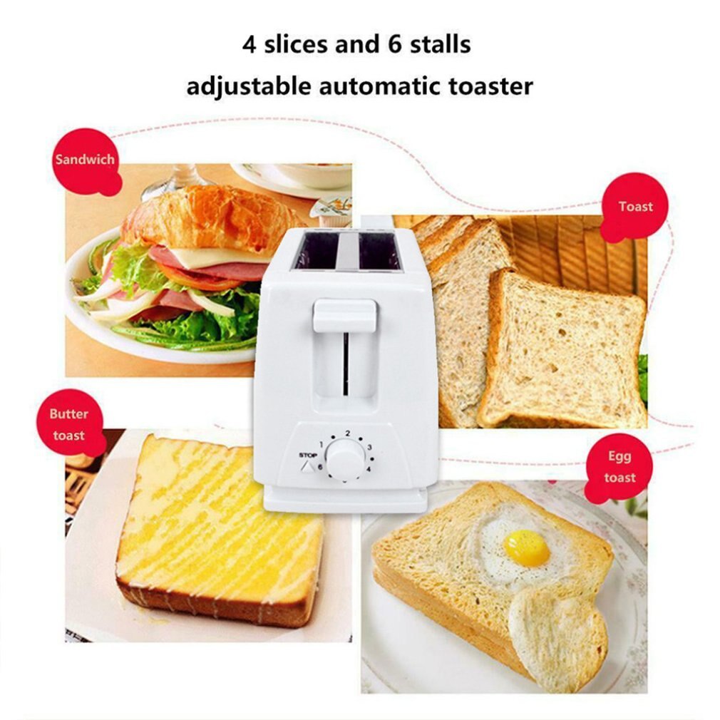 Large capacity 4 slices fully automatic toaster Six-speed thermostat Bake Fried egg Heating Thaw Breakfast machine