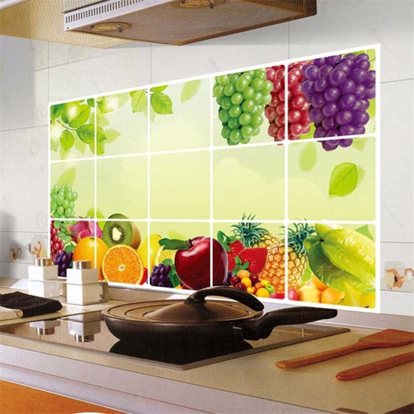 Kitchen Oilproof Removable Wall Stickers Art Decor Home Decal Stencil wall designs wh