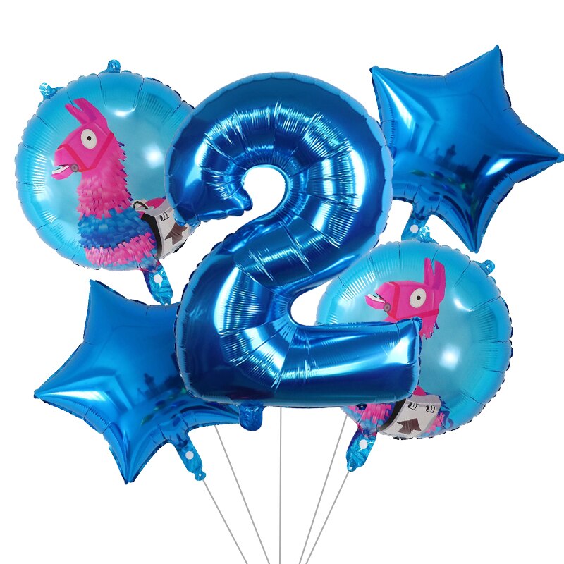 5Pcs Cartoon Pinata Videro Game Folie Ballon Cartoon Dier Alpaca Lama Ballon Bruiloft Baby Shower Verjaardag Party Decor Globos: Army Green