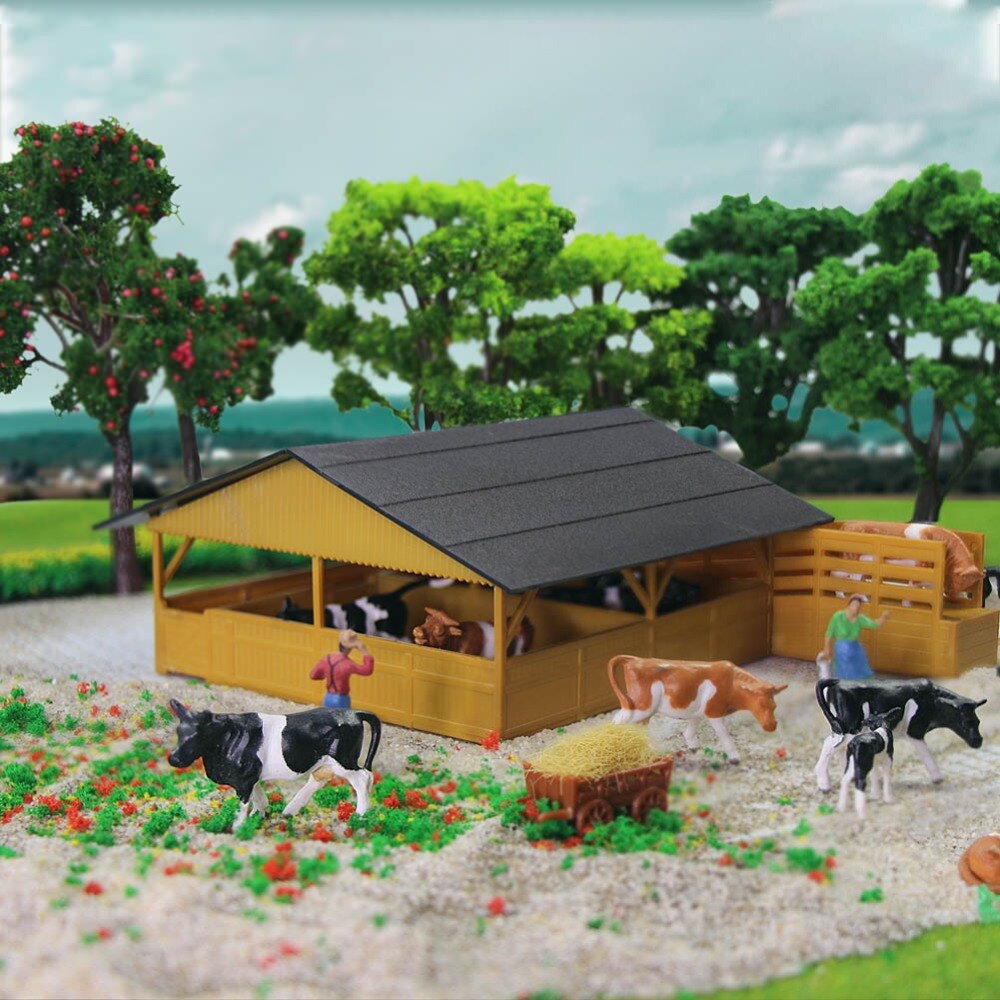 HO 1:87 Diorama Model Cows Horse Sheep Plastic Animal Toys DIY Model Making Sand Table Building Layout Farm Scene 10pcs/lot