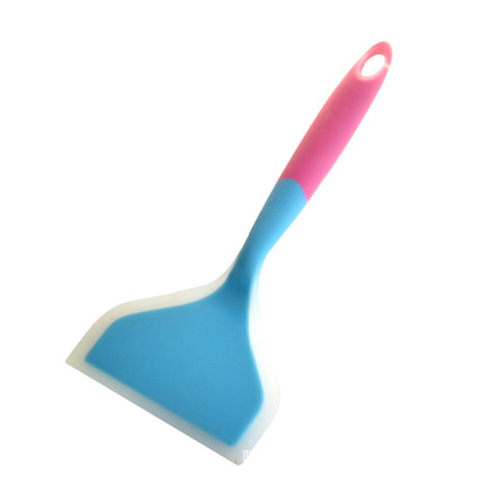 Silicone Spatula Kitchen ware Cooking Utensils Spatula Beef Meat Egg Non Stick Kitchen Scraper Wide Pizza Cooking Tools Shovel: Blue