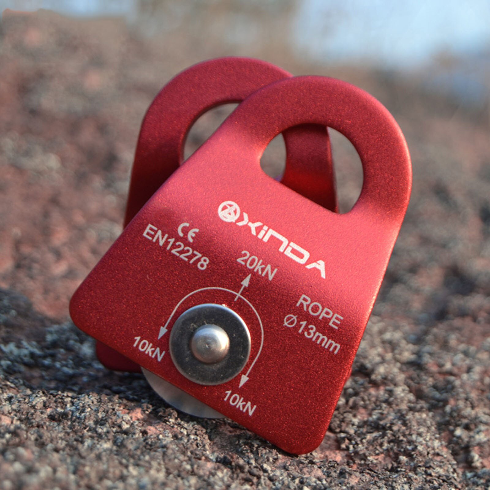 20KN 4500lbs General Purpose Mobile Pulley for Rock Tree Climbing 13mm Rope