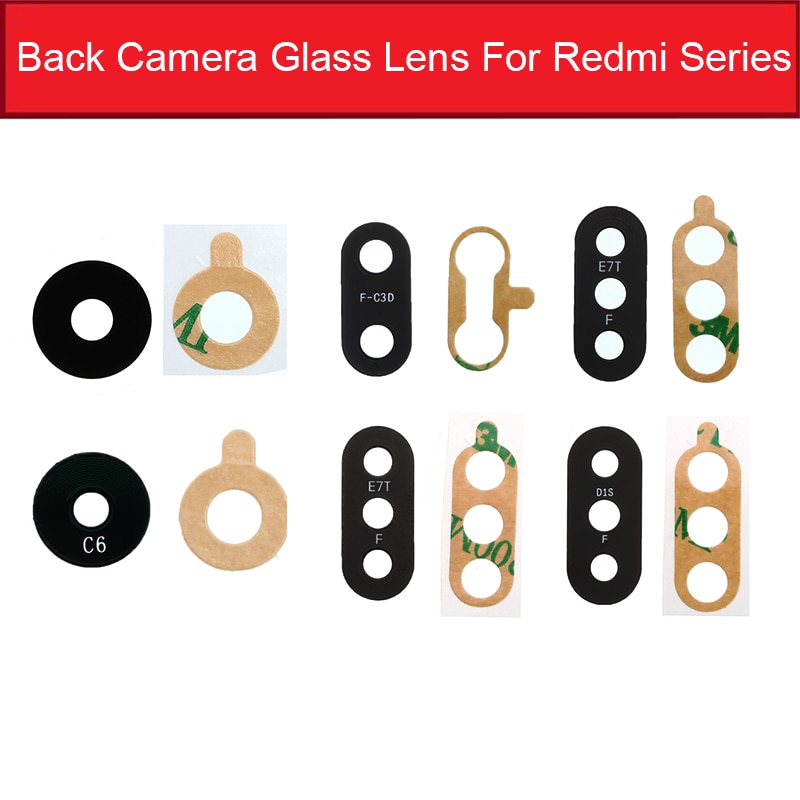 Terug Camera Glazen Lens Met Sticker Voor Xiaomi Redmi 1S 2 2A 3S 3X 4X 4A 5 5A 6 6A 7 7A 8 8A 9 Plus Pro Camera Lens Glas