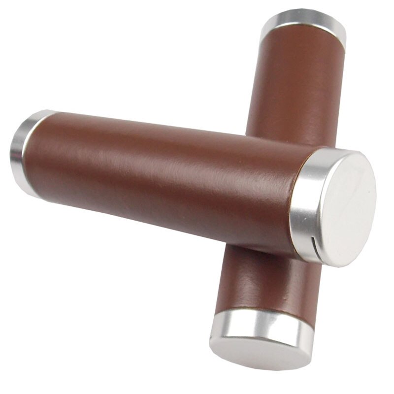 Cubierta de agarre de bicicleta Retro, accesorio de engranaje fijo para manillar de bicicleta de montaña, Vintage, PU, cómodo, hecho a mano, 130/137mm: 130mmB