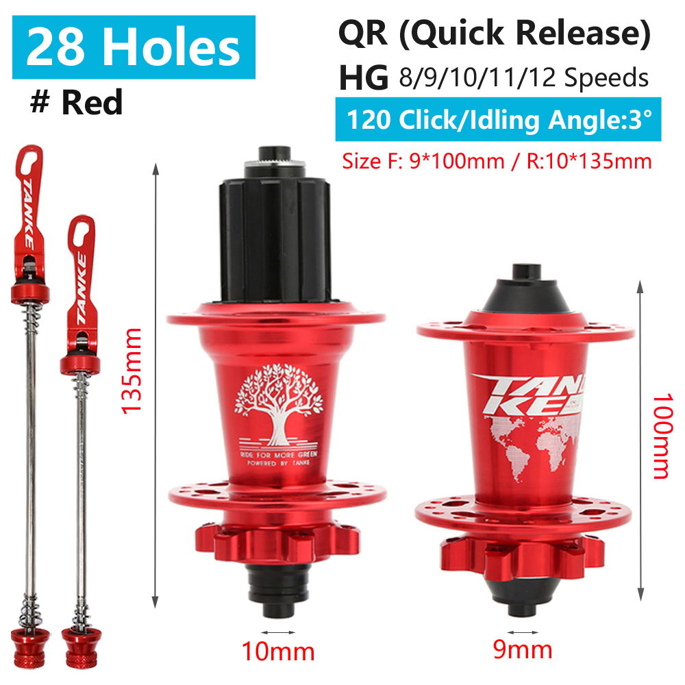TANKE Ultralight MTB Bicycle Hub 6 Pawls 6 Bearing Freehub 120 Click 36H 7-12 Speed 6 Nail Bike Disc Brake Hubsets Cycling Parts: Clear
