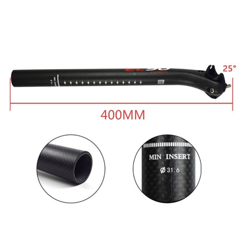 in Fibra di carbonio MTB Della Bici Della Strada Reggisella Leggero Reggisella Tubo 25.4/27.2/30.8/31.6x350/400mm