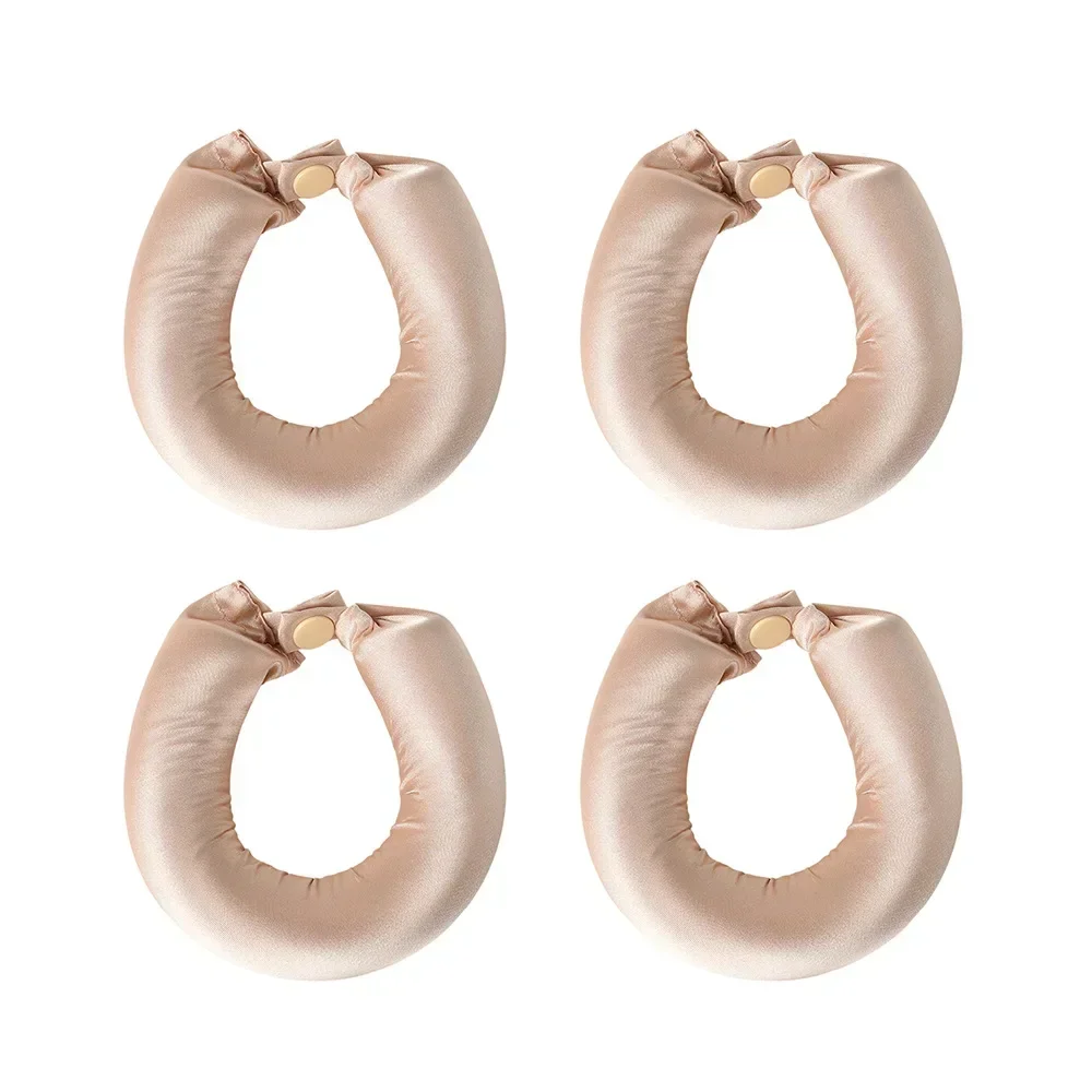 Heatless Haar Krultang Curling Rod Hoofdband Geen Warmte Haarrollers Satijn Luie Krullen Zachte Krulspelden Slapen Flexi Staven Styling Tools: Zilver
