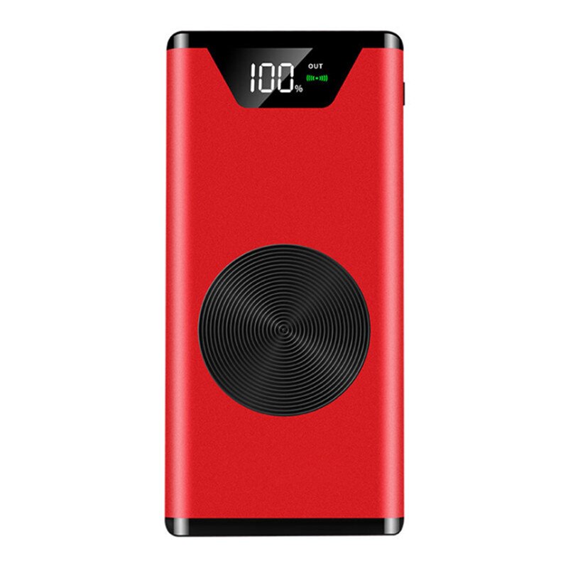 30000Mah Draadloze Oplader Power Bank Draagbare Oplader Draadloze Externe Batterij Power Bank Voor Smartphones: red
