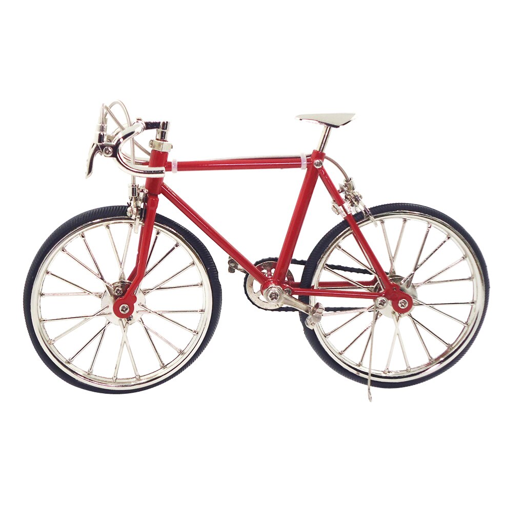 Miniaturer samlet alu cykel cykel til 1:10 skala dukkehus udendørs tilbehør sort