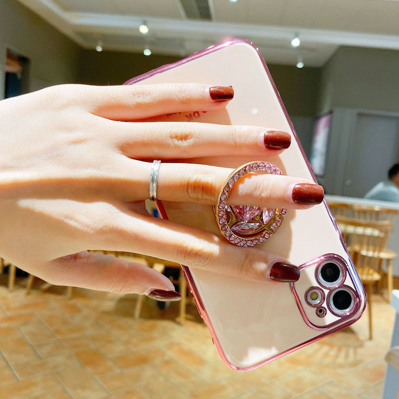 Redmi 13C 4G funda de lujo con anillo de diamante para Xiaomi Redmi 13C 13 C 12C 10C 9C funda de teléfono con cordón chapado redmi13C