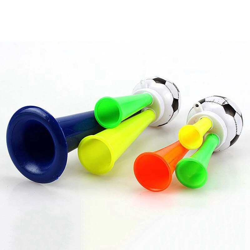 10Pcs Sport Game Trompet Speelgoed Drie Tone Vuvuzela Stadion Horens Voetbalfans Lawaaimaker Juichen Props Voor Voetbal