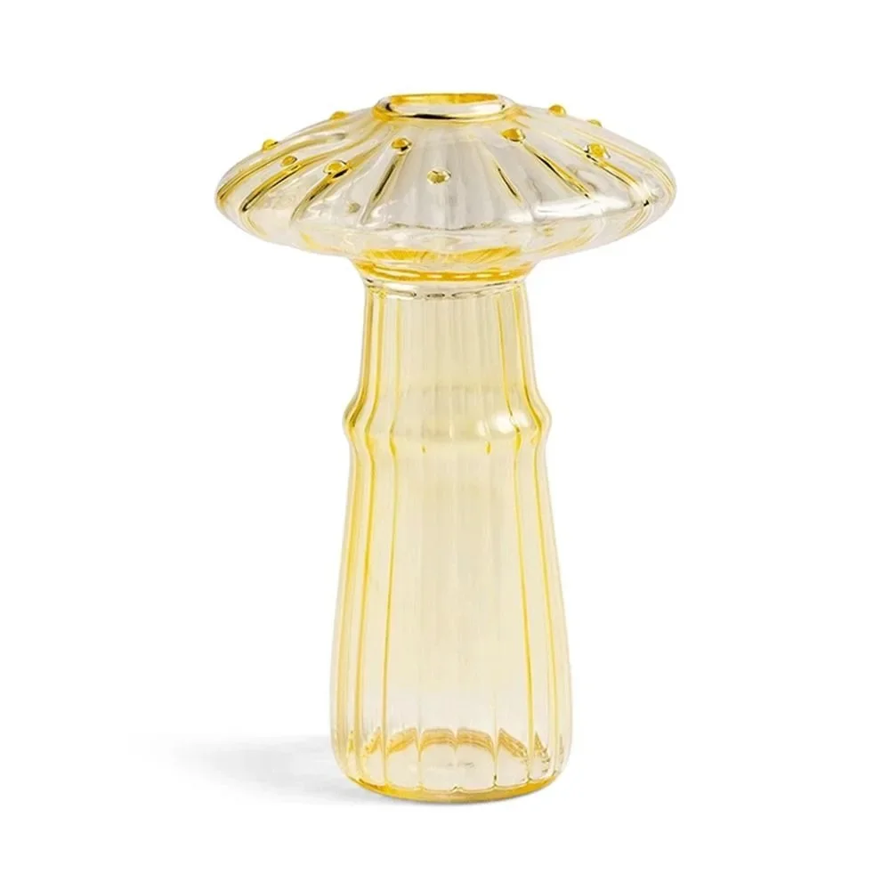 Neue transparente Glas blumen flasche hydro ponik blume Kürbis glasvase Pilz Haupt dekoration Blume: Burgunderrot