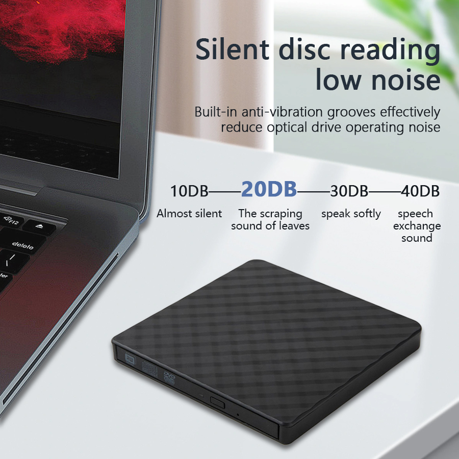 2 in 1 USB 3,0 Typ C schlanke externe DVD RW CD Writer Drive Brenner Reader Player optische Laufwerke für Laptop PC tragbare DVD-Brenner