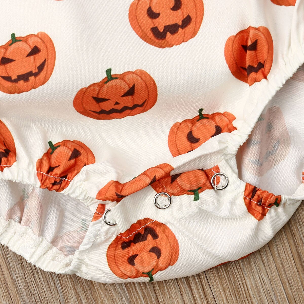 Halloween Newborn Infant Kids Baby Girls Boys Bodysuits Sleeveless Pumpkin Print Backless Belt Jumpsuits Headband 2pcs