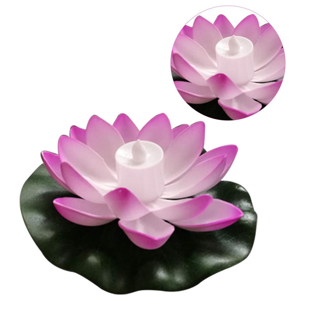 1 Pcs LED Romantic Lotus Lamps Electronic Candle Colorful Lotus Lamp Water Floating Candle Light Birthday Wedding Party Decor