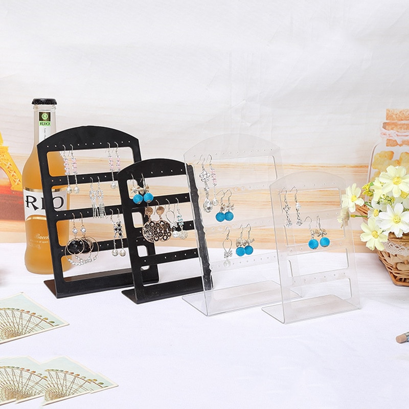 24/48 Pairs Earrings Holder Jewelry Showcase Stand Display Plastic Rack Convenient Charming Women Earrings Organizer Holder