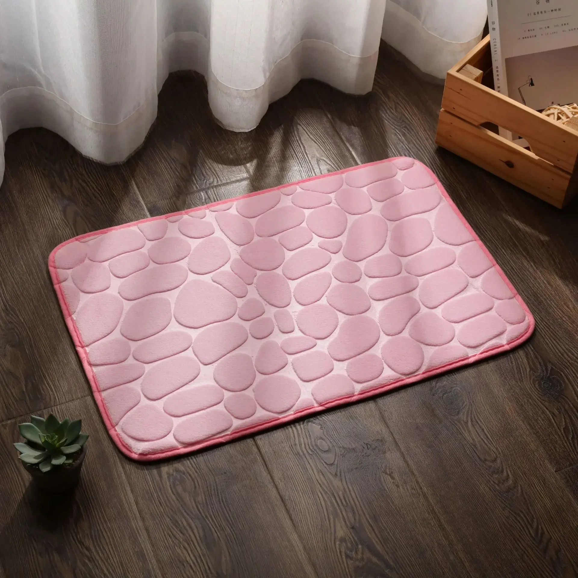 Absorbierende Schlecht bat matt Kopfstein pflaster geprägt rutsch feste matt Boden teppich Duschraum Fuß matt Erinnerung Schaum Kopfstein pflaster matt 40x60cm: Weiß