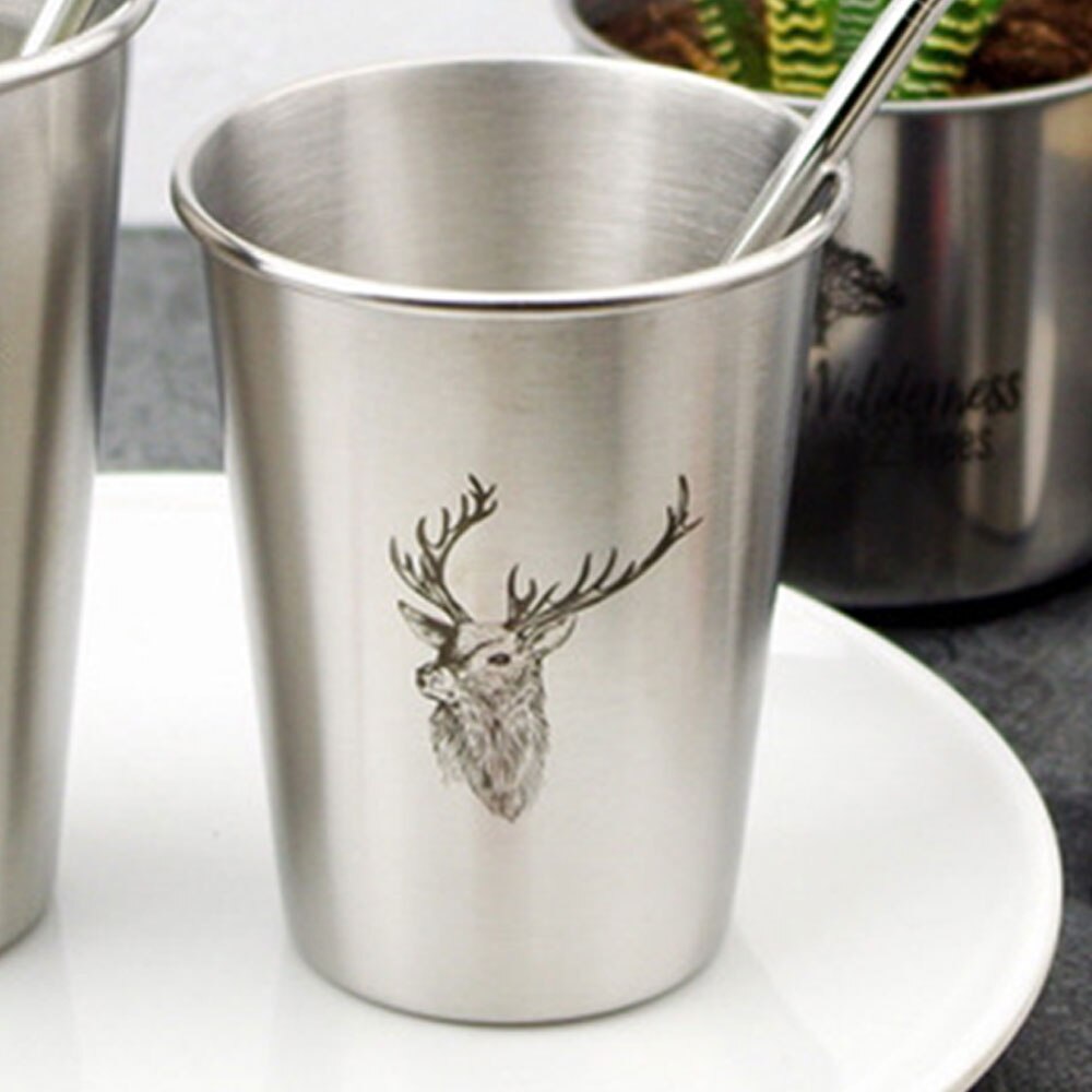 Metal krus sølv delikat metal kop vand kop 500ml kolde moderne flamingo træ zebra: 2