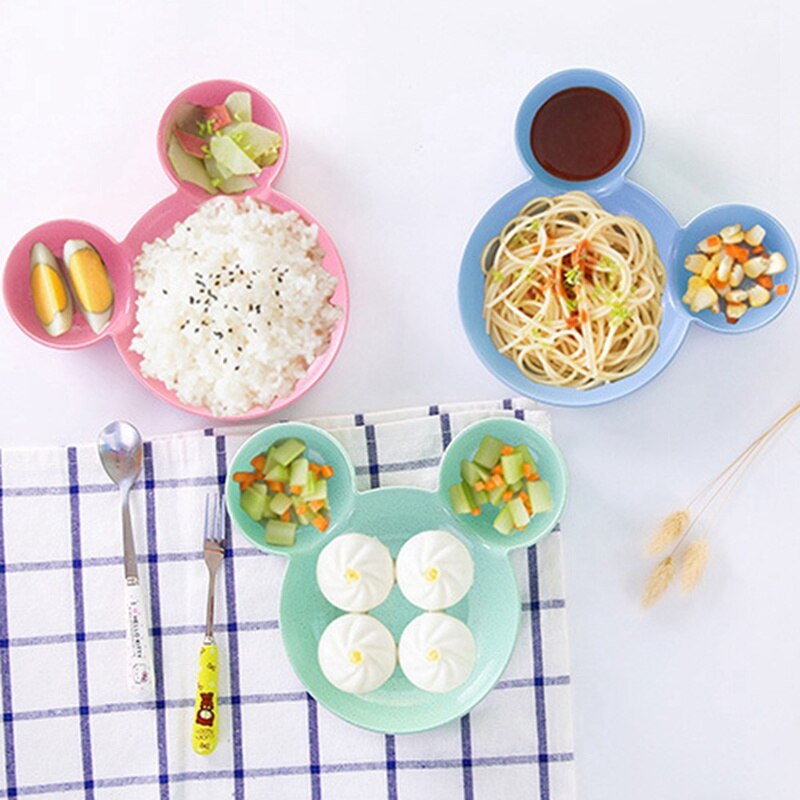 Cute Baby's Divided Plate Household Dinnerware Child Plate Breakfast Dinner Plate Food Plates Kids Tableware Dinnerware