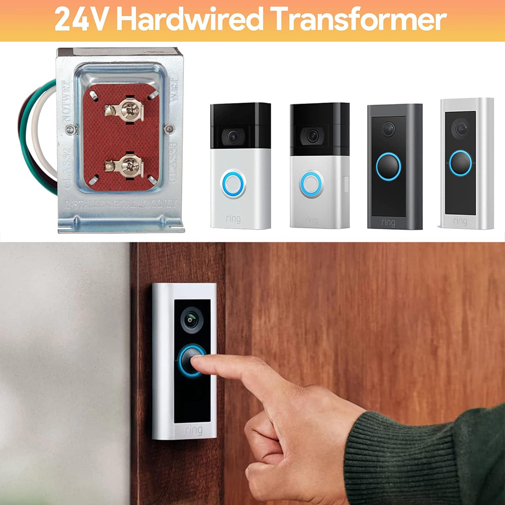 Ringklokketransformator 24v 40va for ring-videodørklokker, strømforsyning kompatibel med ring, nest hello, wyze eufy-videodørklokker