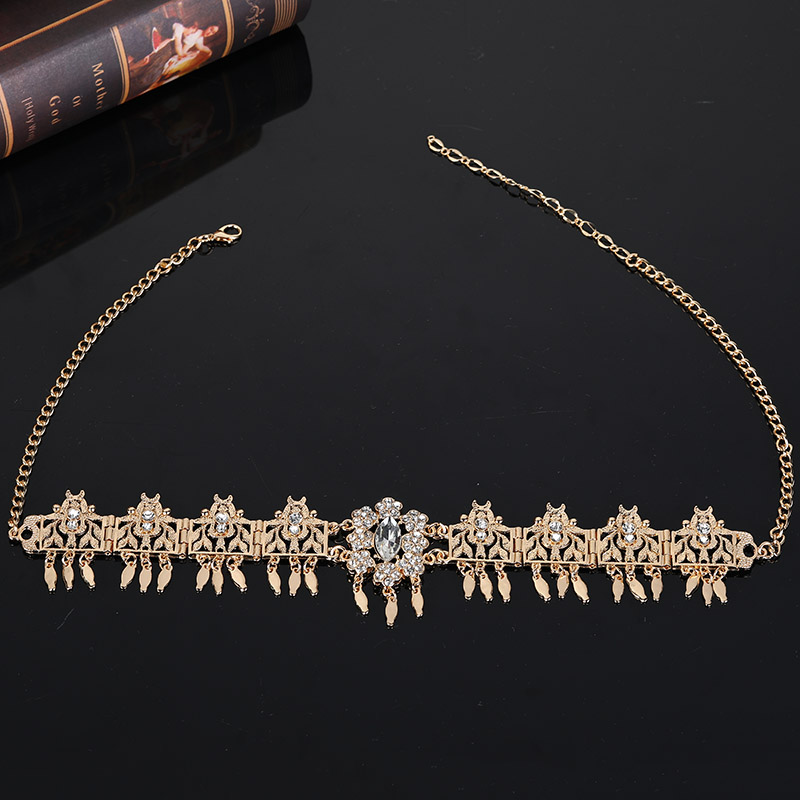 Arabian Bride Crown Hair Accessories Fine Jewelry Wedding Dress Crystal Headpiece Hair Clip: Rhodium Plated
