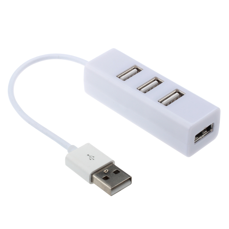 Powered USB 3.0 4-Port SuperSpeed Compact Hub Adapter For PC Laptop Mac Ultra slim structure USB Hubs#T2: White