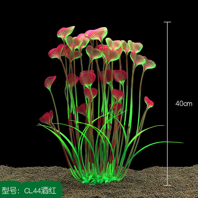 40cm Tall Artificial Aquarium Plants for Aquarium Ornament Underwater Plants Water Seaweed Fish Tank Decoration: black