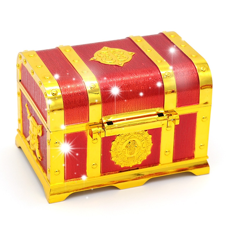 Pirates'treasure Box For Children's Treasure Box Electroplated Gilded Silver Plastic Large Treasure Box Toys