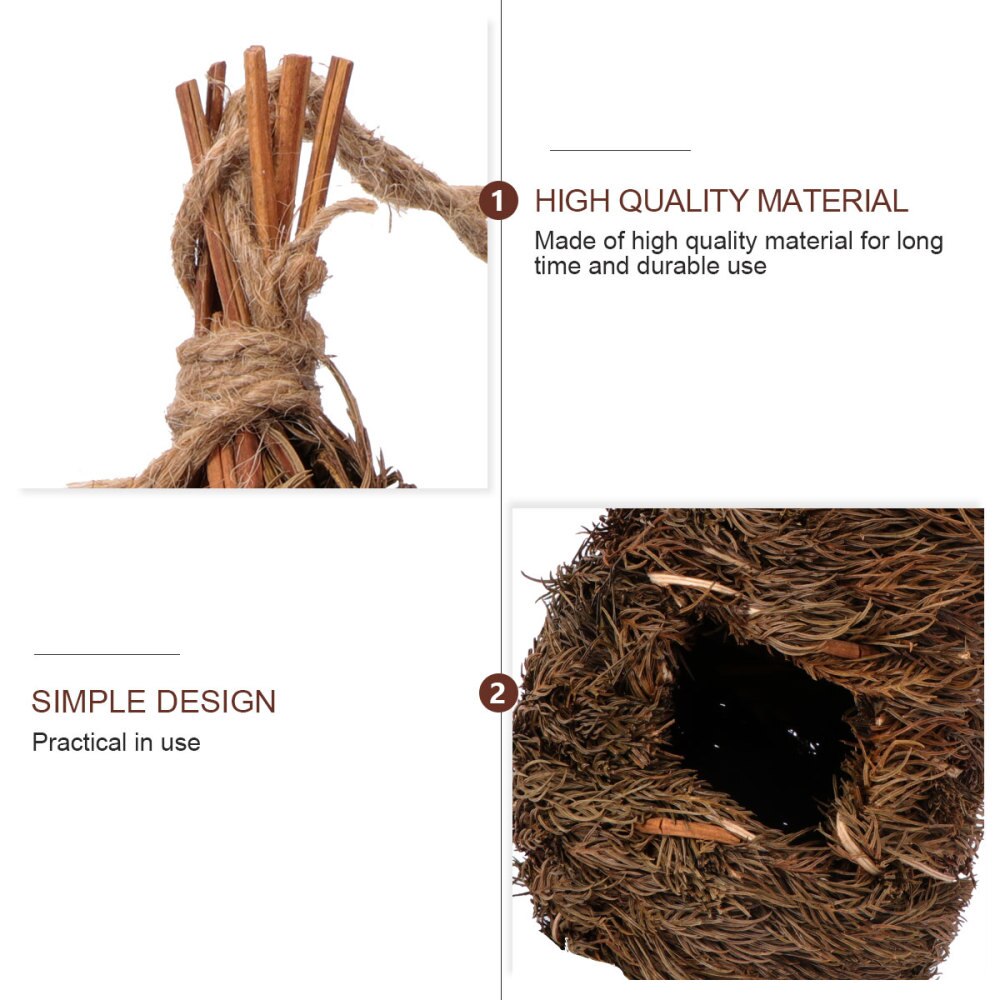Fait main nid d'oiseau gourde en forme d'oiseau maison jardin décoration vert foncé