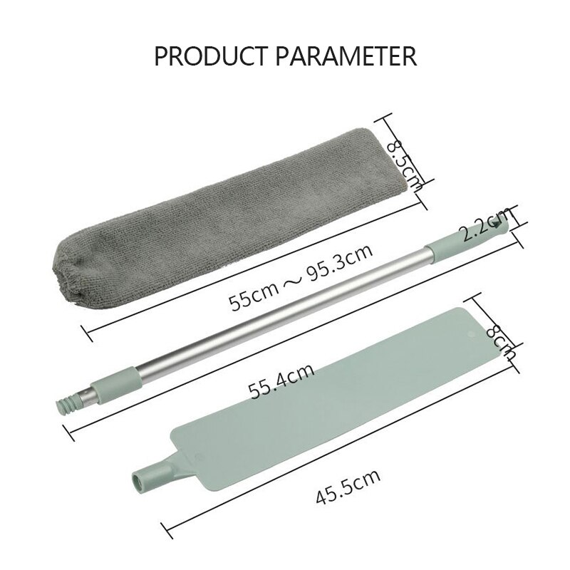 Flexibilidad Gap limpieza artefactos retráctil cepillo de limpieza cabecera cepillo para polvo pincel de mango largo